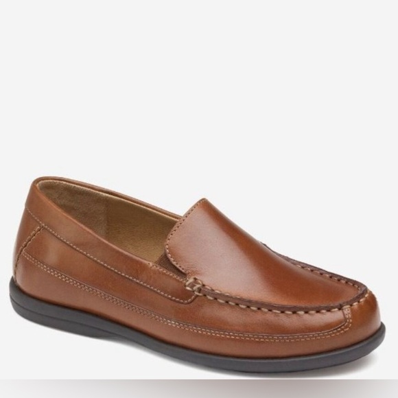 Johnston & Murphy Locklin Venetian Loafers Boys Sz 1.5 Brown Leather Slip On - Picture 1 of 11